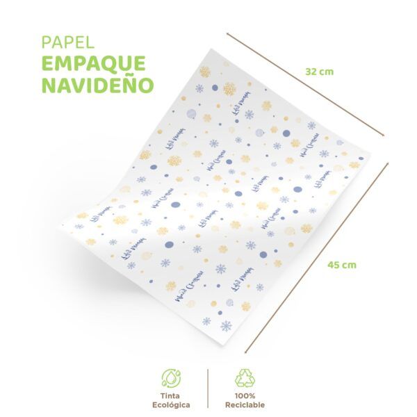 Papel Navideño Azul - Imagen 2