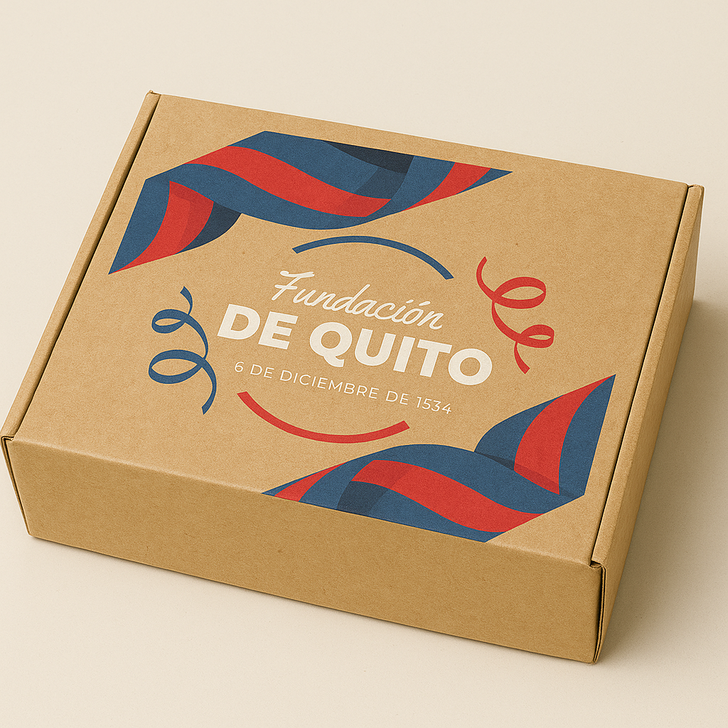 packaging Fiestas de Quito en cajas biodegradables